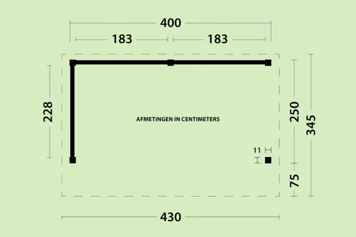 Kapschuur Friesland 400x250 cm - Afbeelding 2