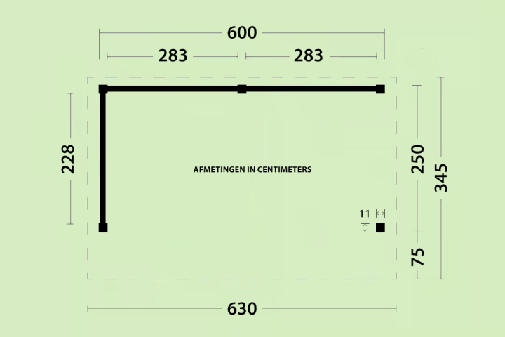 Kapschuur Friesland 600x250 cm - Afbeelding 2