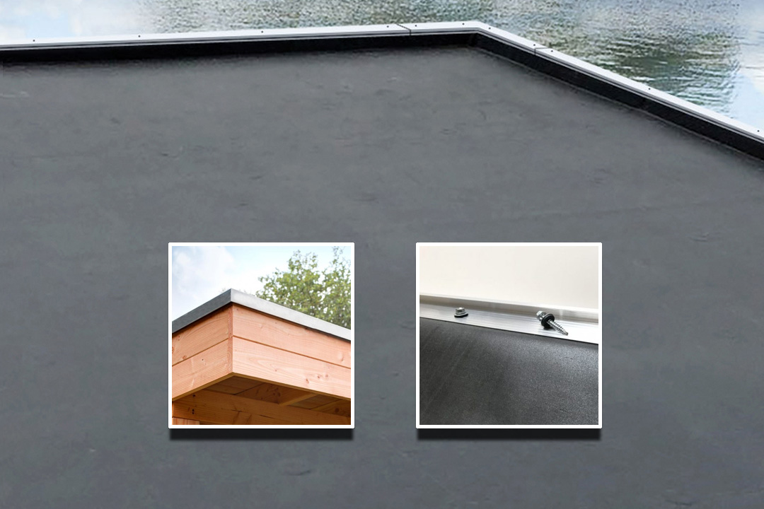 Lezen ontgrendelen Laag EPDM dakbedekking inclusief lijm, uitloop dakdoorvoer en aluminium daktrim  – Houtbouw de Bruin