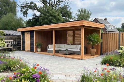 Overkapping Overijssel met berging 200x300cm + overkapping 300 tot 600cm