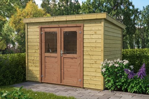 Berging lessenaar geïmpregneerd 18mm halfhouts rabat B250xD200 cm