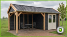 Open zijwand onder overkapping