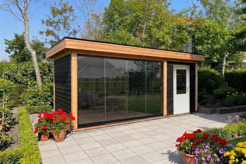 Berging platdak B200 x D250cm + overkapping tot 600 cm - Afbeelding 4