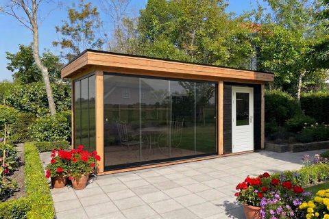 Berging platdak B200 x D250cm + overkapping tot 600 cm - Afbeelding 3