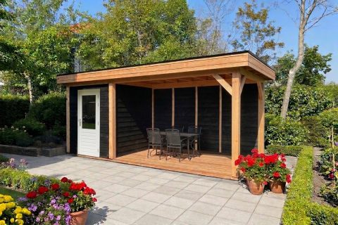 Berging platdak B200 x D250cm + overkapping tot 600 cm - Afbeelding 5